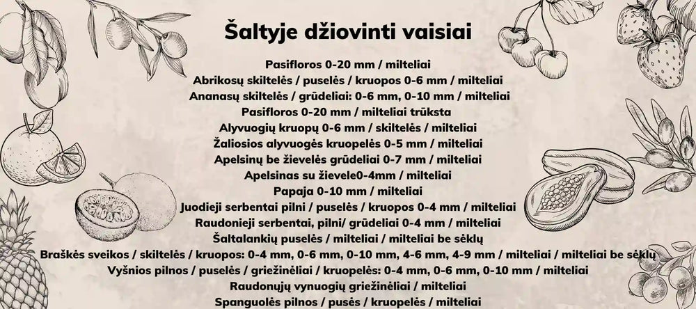 liofilizuoti vaisiai