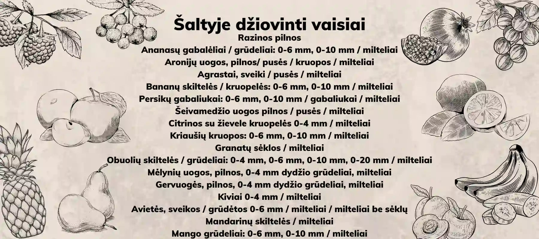 liofilizuoti vaisiai