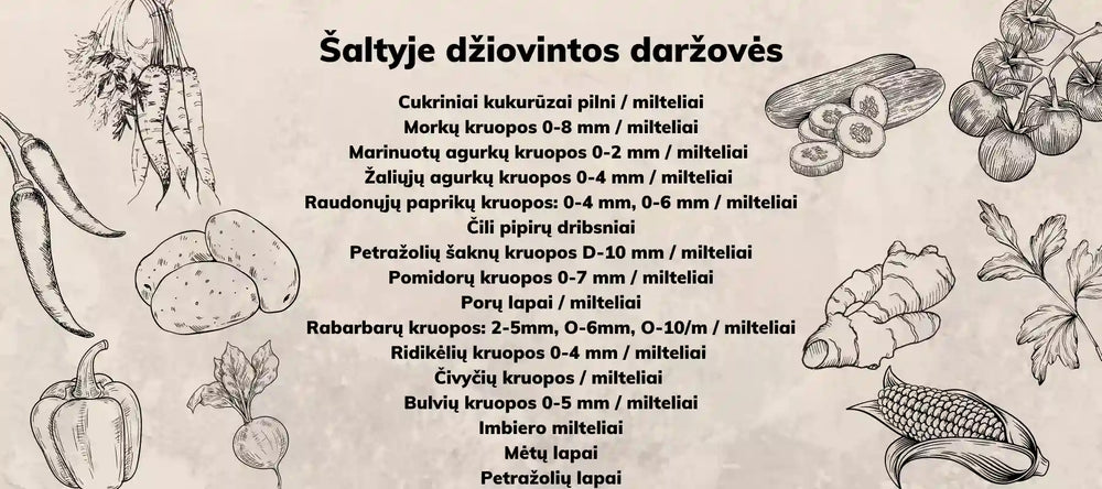 liofilizuotos daržovės